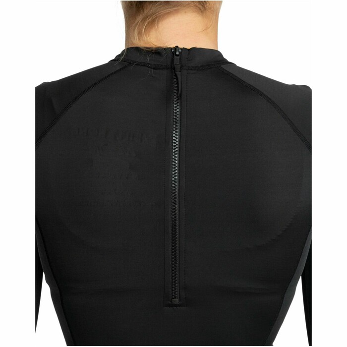2024 Billabong Womens Tropic Bodysuit UV50 Long Sleeve Swimsuit EBJX100102 - Black Pebble